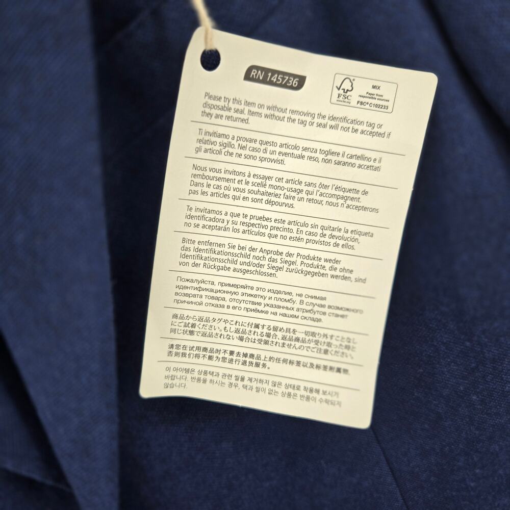 Caruso Mens Sport Coat Blazer Suit Jacket Blue Wool Size 48 7R - Picture 6 of 9